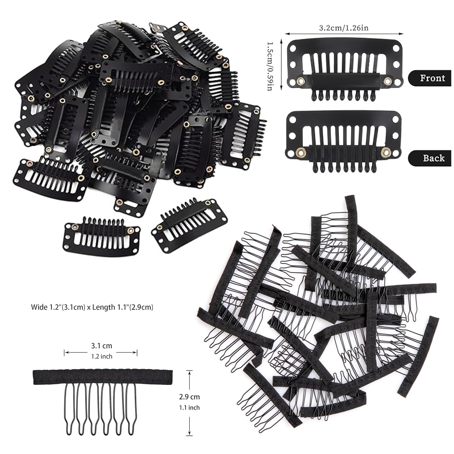 Wig Caps for Women 112 Pieces Wig Installation Kit Stretchable Mesh Dome Caps Wig Making Kit Accessory Thread with Needle Wig Combs Metal Hair Clips Adjustable Elastic Bands Wig Straps Wig Install Kit