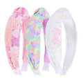 Brimekichio Sequin Girls Headbands, Knotted Kids Headbands for Girls, Sparkly Glitter Hair Band Girl Hair Accessories