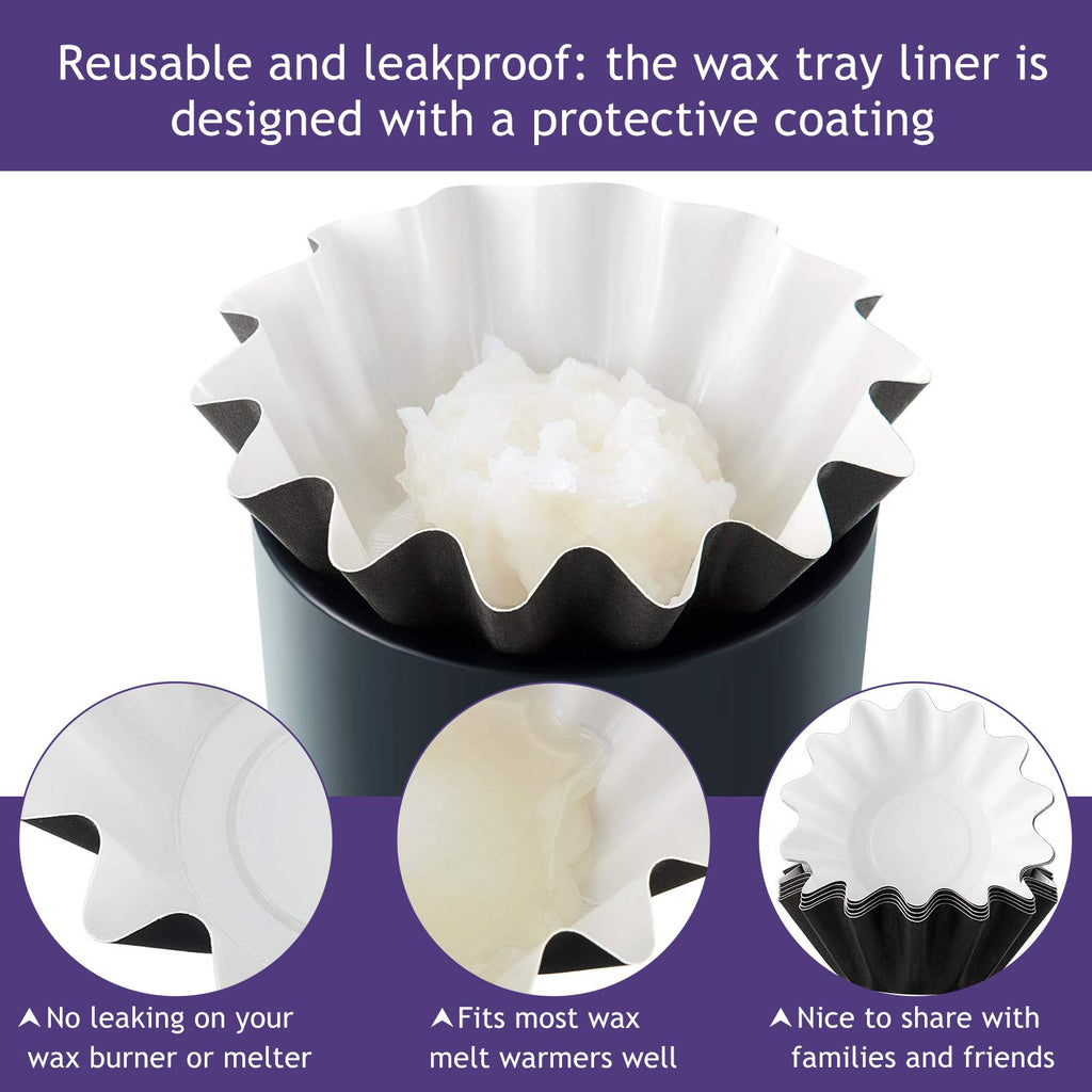 Boao Wax Melt Liners Reusable Leakproof for Any Wax Cubes Waxes Warmer Containers Cups for Scented Candle Plug in Warmers Electric Waxes Melters Burner(White,150 Pieces)