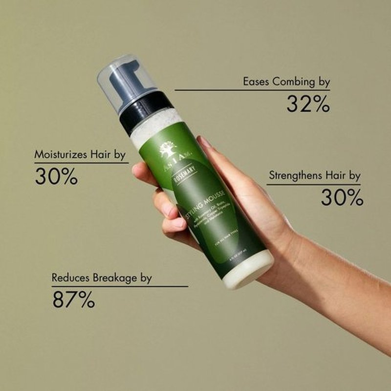 As I Am Rosemary Styling Mousse 8 Fl Oz (237 ml) - with Biotin & Saw Palmetto