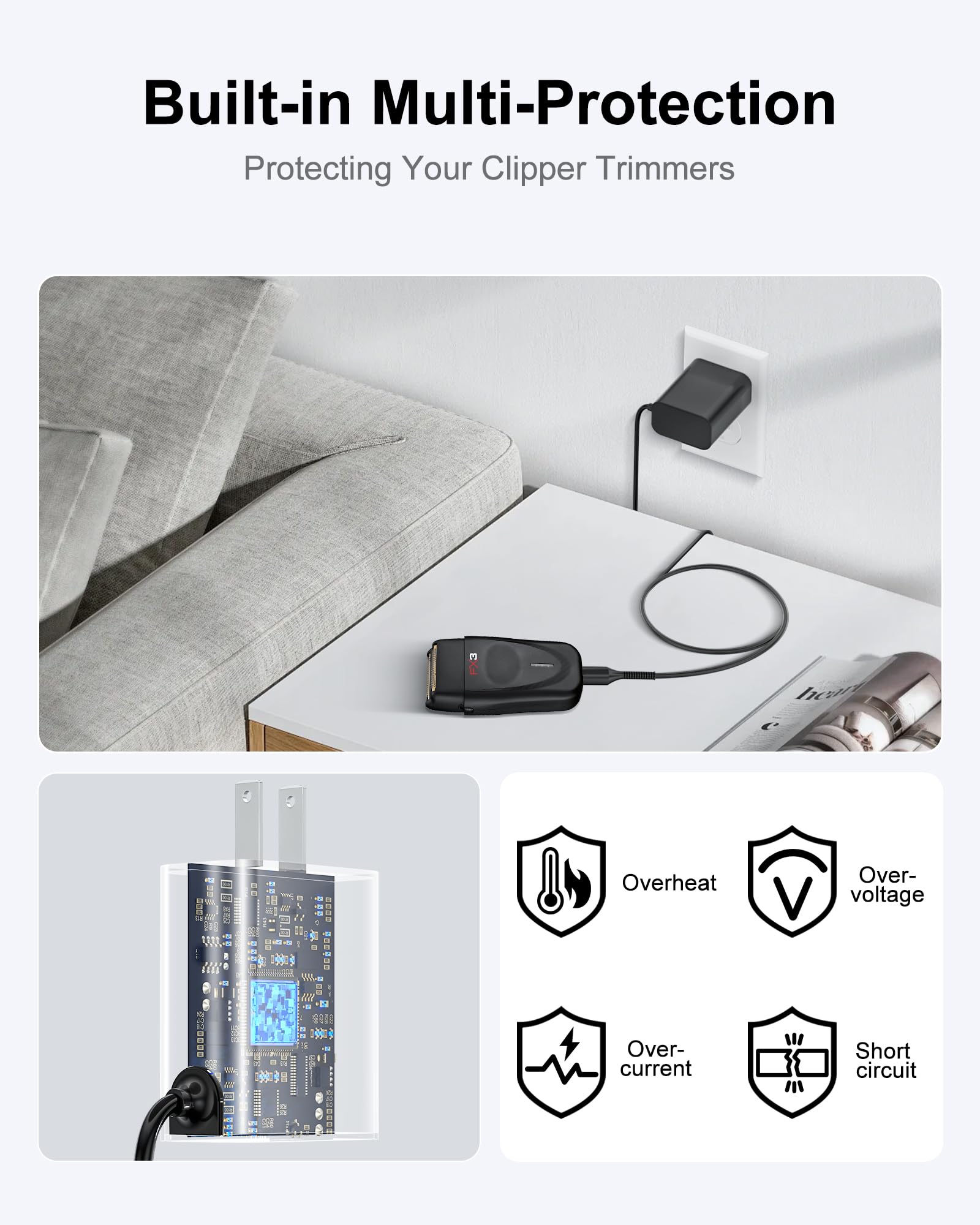 VHBW FX3 Charger Cord Compatible with BaBylissPRO FXFS2 FXX3S 4.5V