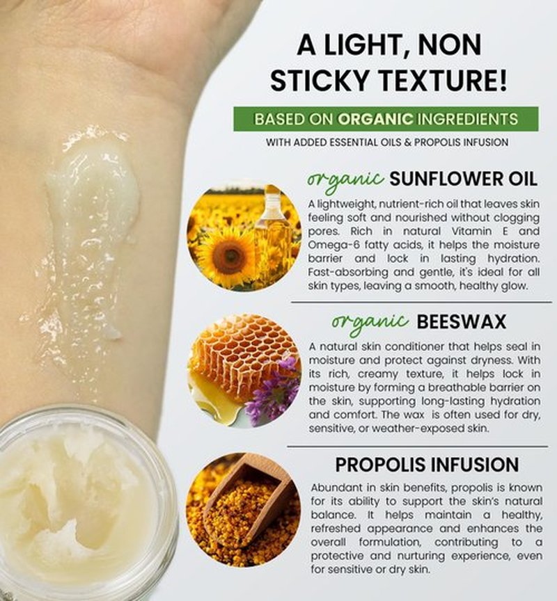 Beesaluxe HoneyBotan - 100% Natural Unpetroleum Skin Balm with Organic Ingredients - Petroleum Jelly Alternative for Lips, Hands, Baby Care, Makeup Remover, and More (4 Ounce)