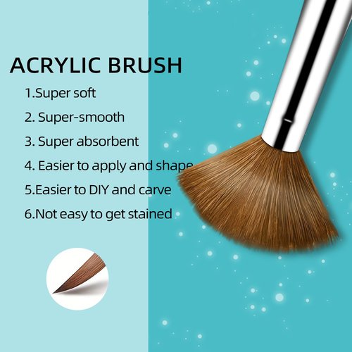 MAGIC ARMOR Acrylic Nail Brush Set - 4pc Kolinsky Nail Art Brushes for Acrylic Powder Application, Extension & Carving