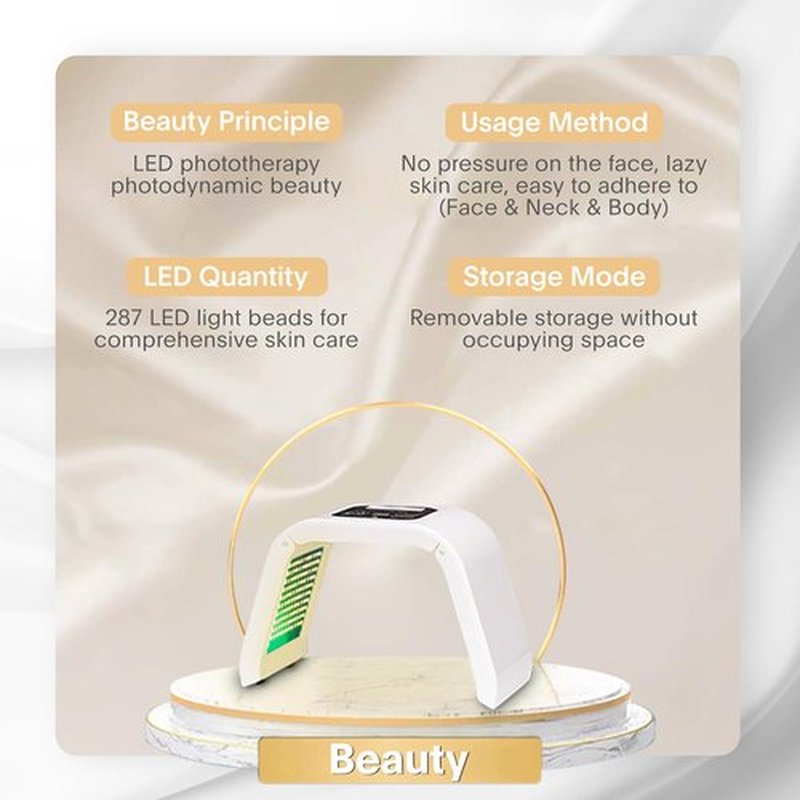 Fxtiaa LED-Face-Light-Therapy, 7 in 1 Color LED Face Mask Facial Body Beauty Equipment