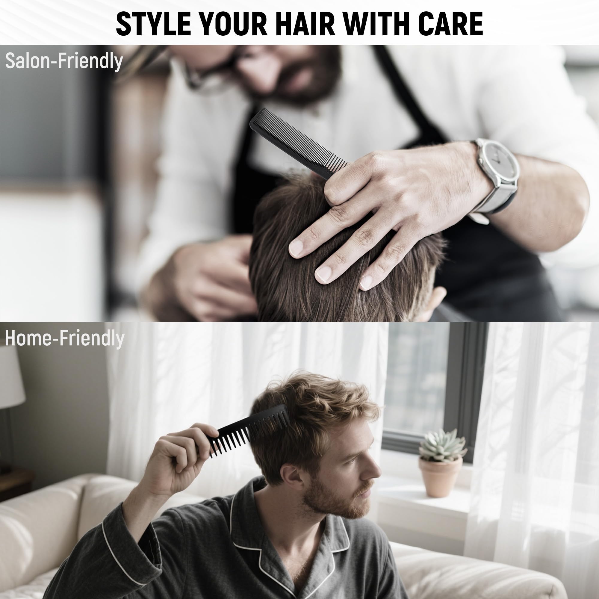 SALONSILK Hair Brush for Men, Men Hair Brush & Styling Comb Set