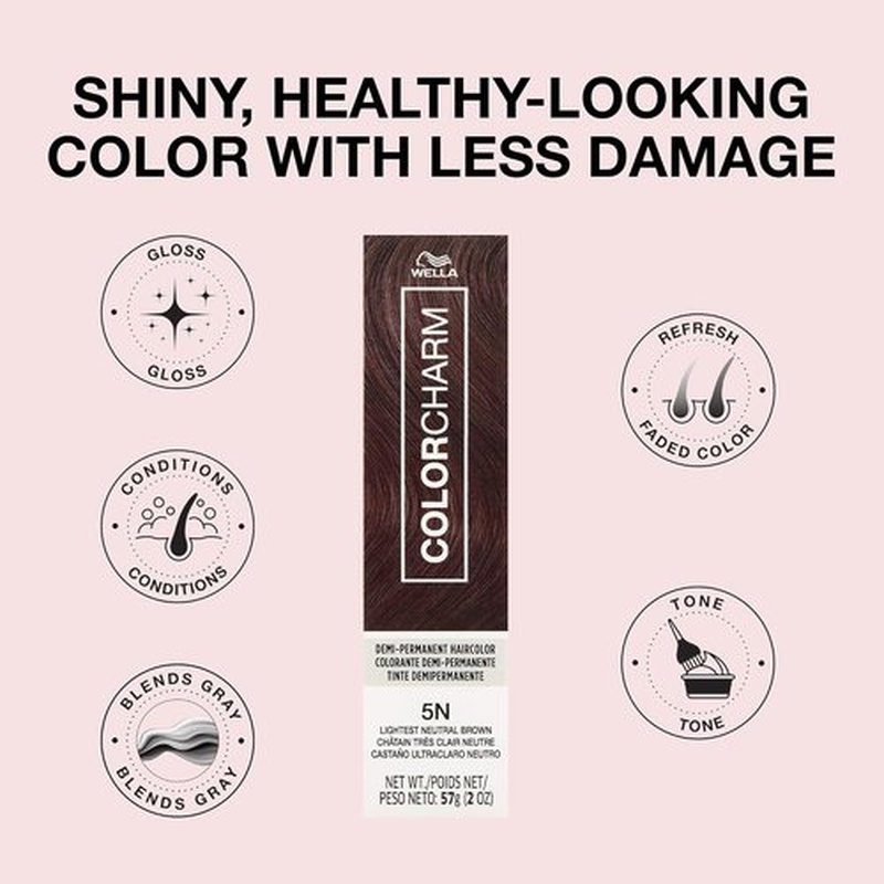COLORCHARM Demi Permanent Hair Color - Glossy Finish for Refreshing & Toning - 2 Fl Oz