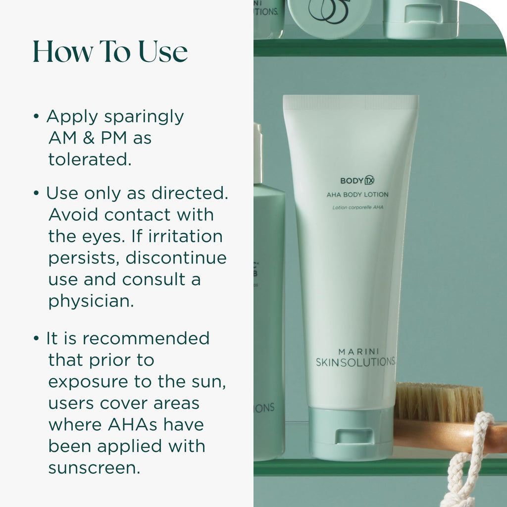 Marini SkinSolutions BodyTX - AHA & PHA Body Lotion with Glycolic Acid & Shea Butter - Exfoliates Skin & Provides Long-Lasting Hydration - Cruelty Free - Made in the USA - 4 fl oz