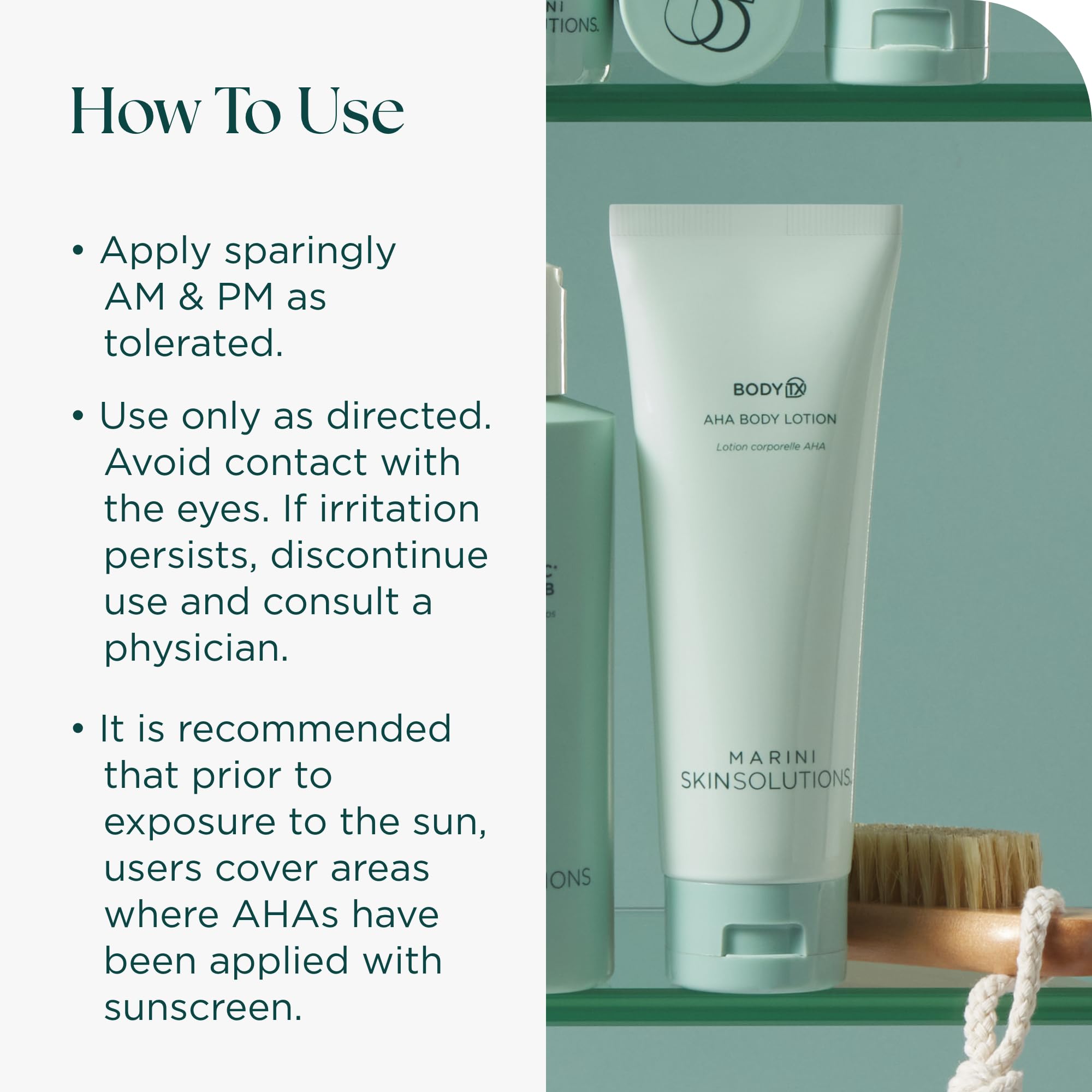 Marini SkinSolutions BodyTX - AHA & PHA Body Lotion with Glycolic Acid & Shea Butter - Exfoliates Skin & Provides Long-Lasting Hydration - Cruelty Free - Made in the USA - 4 fl oz