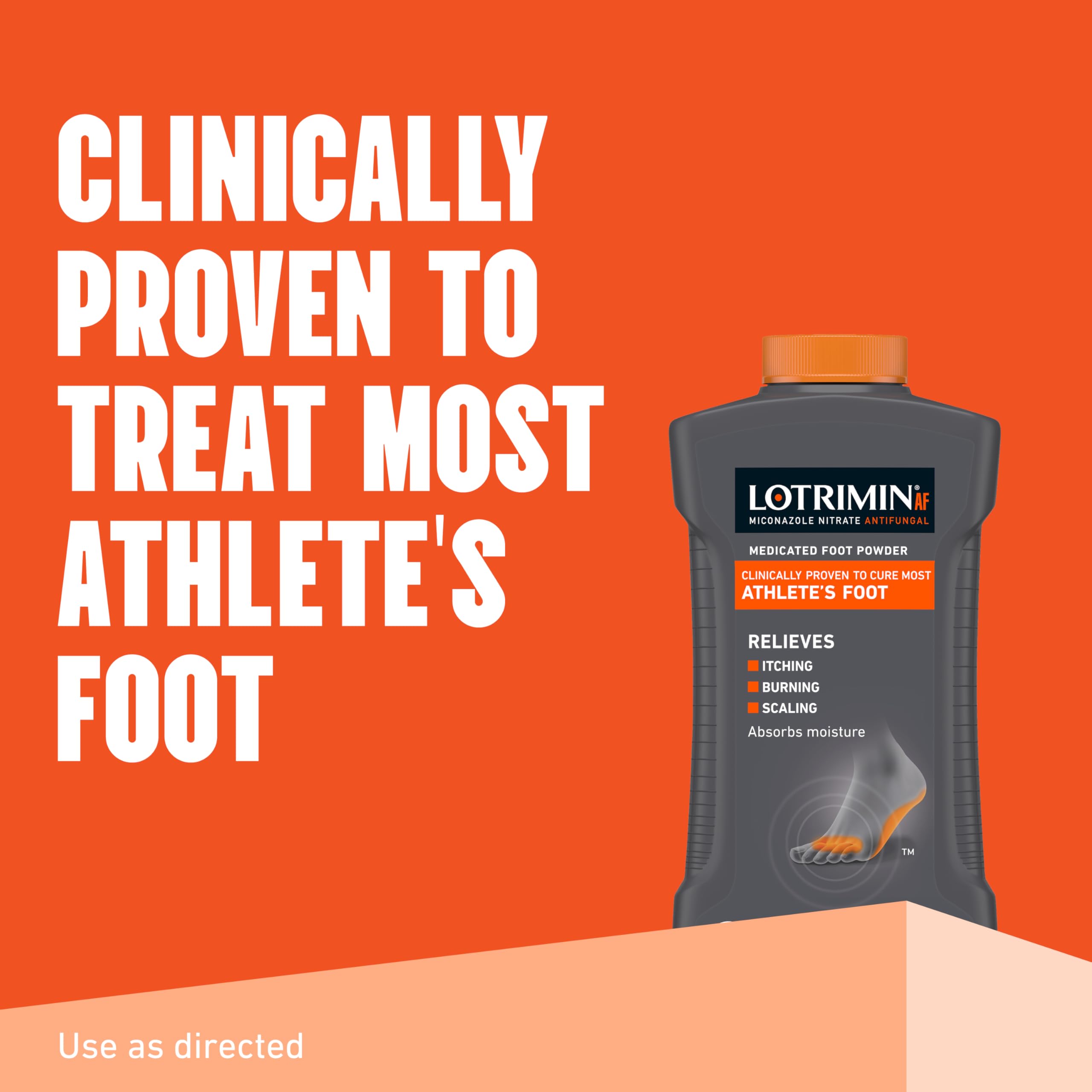 Lotrimin AF Athlete's Foot Antifungal Powder, Miconazole Nitrate 2% Treatment, Clinically Proven Effective Antifungal Treatment of Most AF, Jock Itch and Ringworm, 3 Ounces Bottle (Pack of 3)