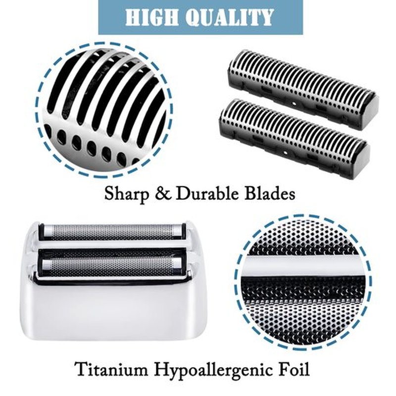 BaBylissPRO Replacement Foil & Cutters - Compatible with FXFS2 & FXFS2G Double Foil Shaver | Silver Foil Head Kit
