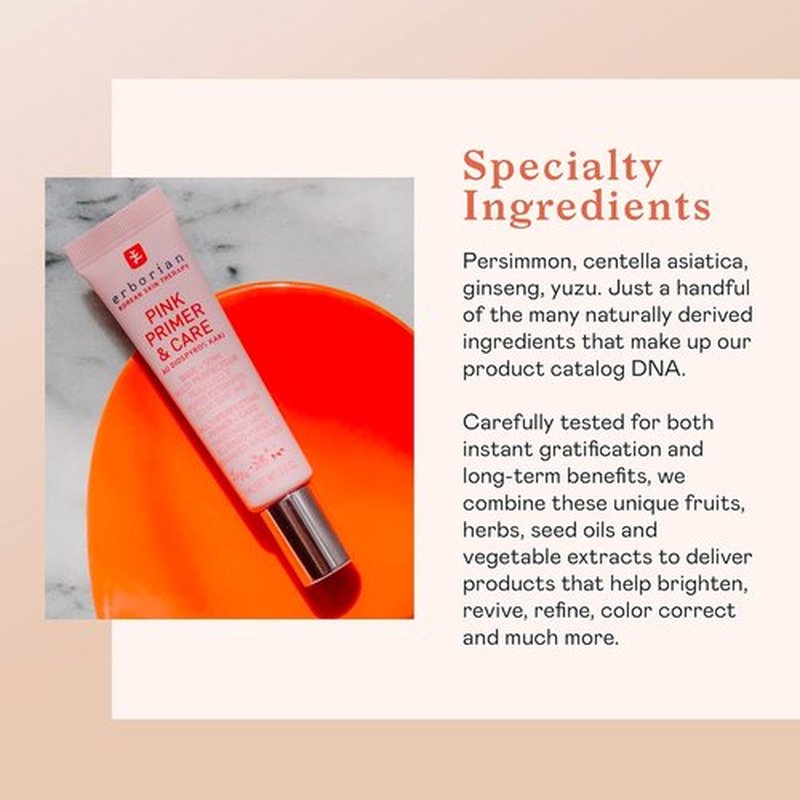 Erborian Pink Primer & Care - Multifunctional Pore-Blurring Cream & Hydrating Makeup Base | Korean Skincare