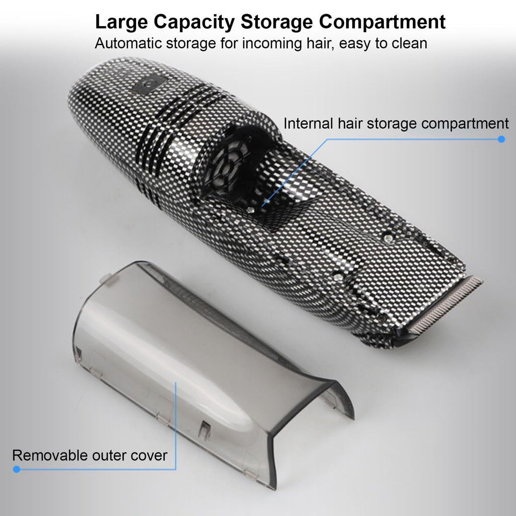 Diydeg Electric Hair Clipper, USB Recharge Light Vacuum Hair Trimmer with Automatic Hair Suction, Electric Body Hair Trimmer with 4 Combs, Cordless Haircut Toddler Haircut Kit