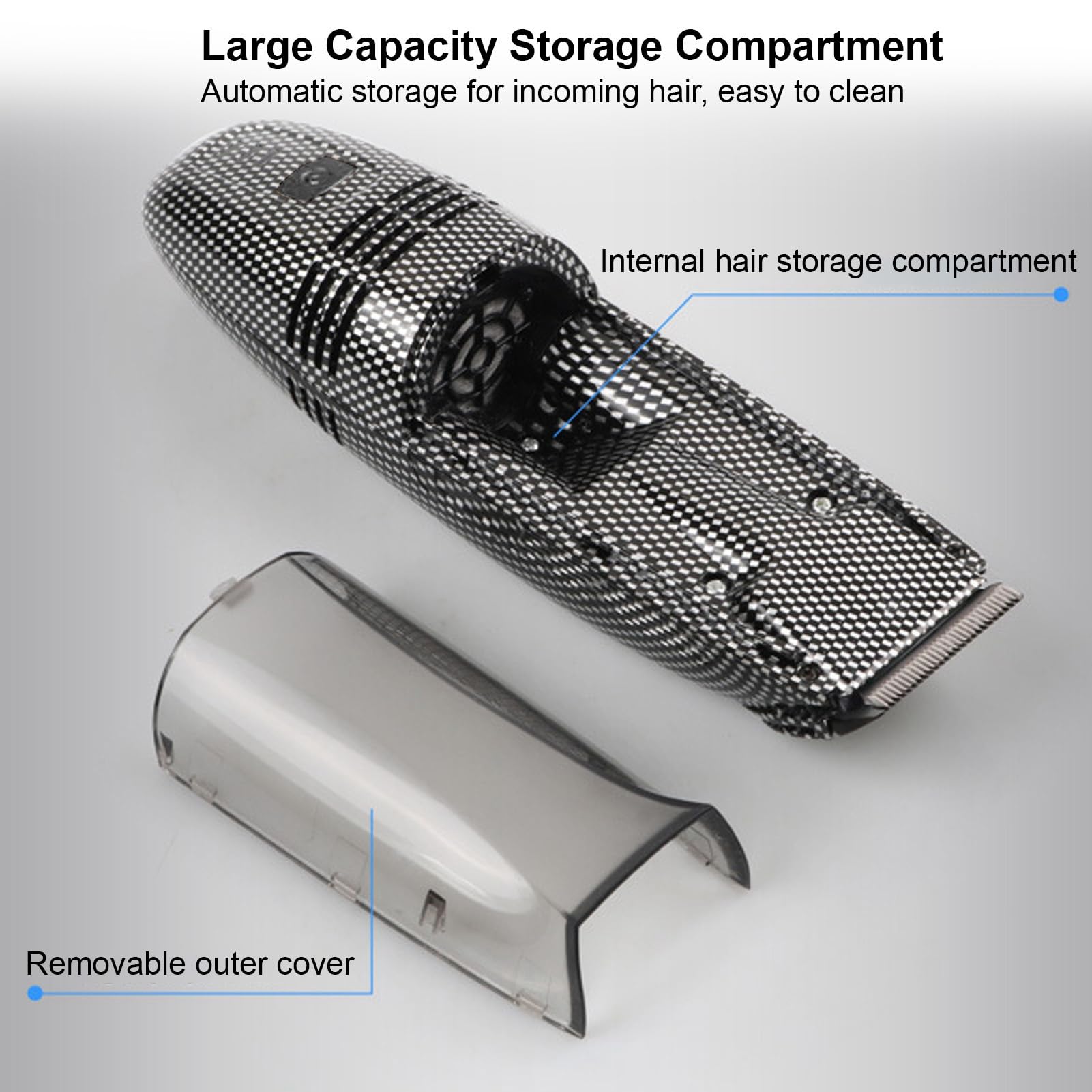 Diydeg Electric Hair Clipper, USB Recharge Light Vacuum Hair Trimmer with Automatic Hair Suction, Electric Body Hair Trimmer with 4 Combs, Cordless Haircut Toddler Haircut Kit