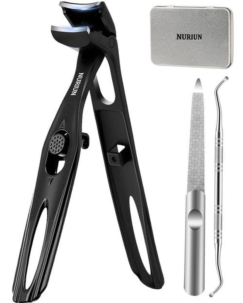 Long Handled Toenail Clippers for Seniors Thick Toenails, Angled Head Large Nail Clippers for Men, Heavy Duty Professional Toe Nail Clippers for Thick Nails, Stocking Stuffers