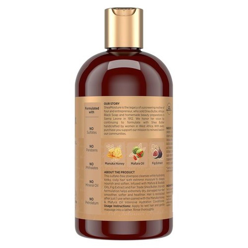 SheaMoisture Intensive Hydration Shampoo - Manuka Honey & Mafura Oil for Dry Hair | 13 fl oz