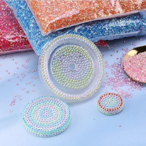 LIUDAMAI 33000PCS Jelly AB Resin Rhinestones 3mm Flatback Crystals Strass Glitters Stone for DIY Decoration Super Glitter Crystal Flatback Stones Bulk Rhinestone for Nail Art (C16)