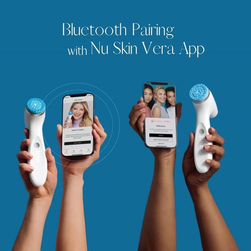 Nu Skin ageLOC LumiSpa iO Blue System - Smart Facial Cleansing Device for Glowing Skin | Two-Minute Routine