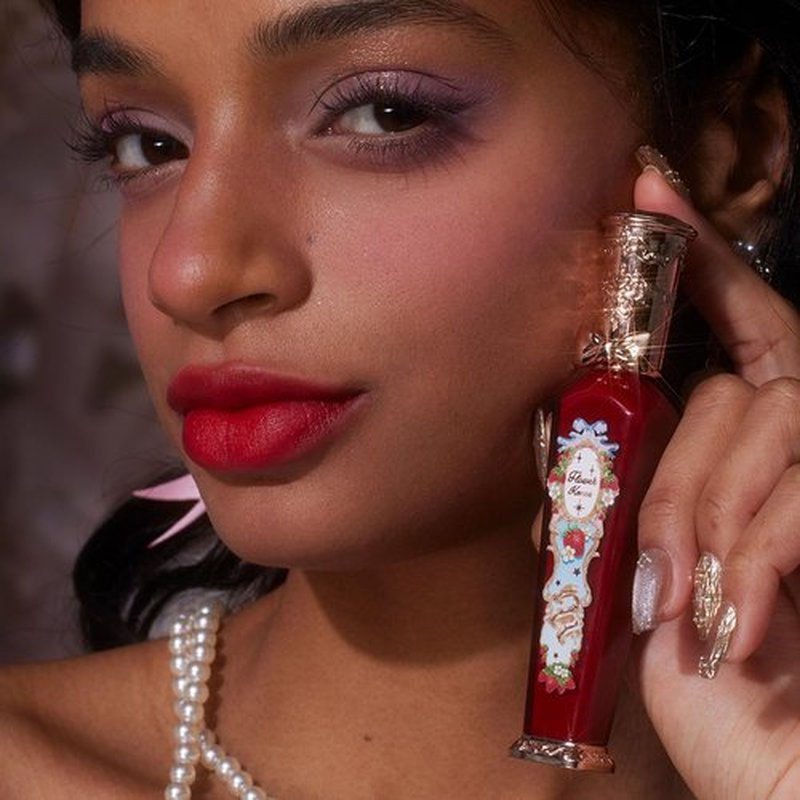Flower Knows Strawberry Rococo Cloud Lip Cream,Long Lasting Burgundy Matte Lipstick,Hydrating Lip Stain,Transfer & Smudge Proof Velvet Liquid Lipstick for Girls&Women,0.12 Fl Oz(S08 Velvet Redwood)