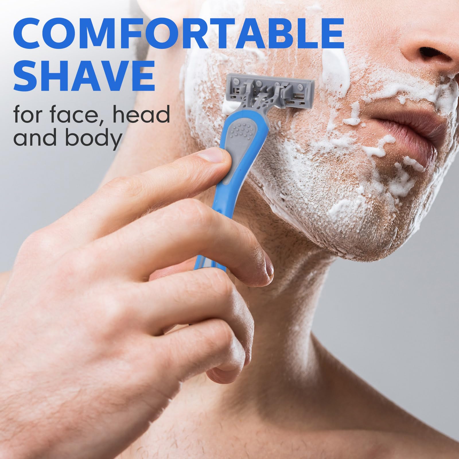Leriton 90 Pcs Mens Disposable Razors Bulk 3 Blade Sensitive Skin Shaving Razor, Individually Wrapped for Hotel Spa Travel