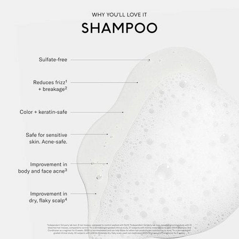 SEEN Shampoo - Fragrance-Free, Non-Comedogenic Formula for Sensitive & Acne-Prone Skin