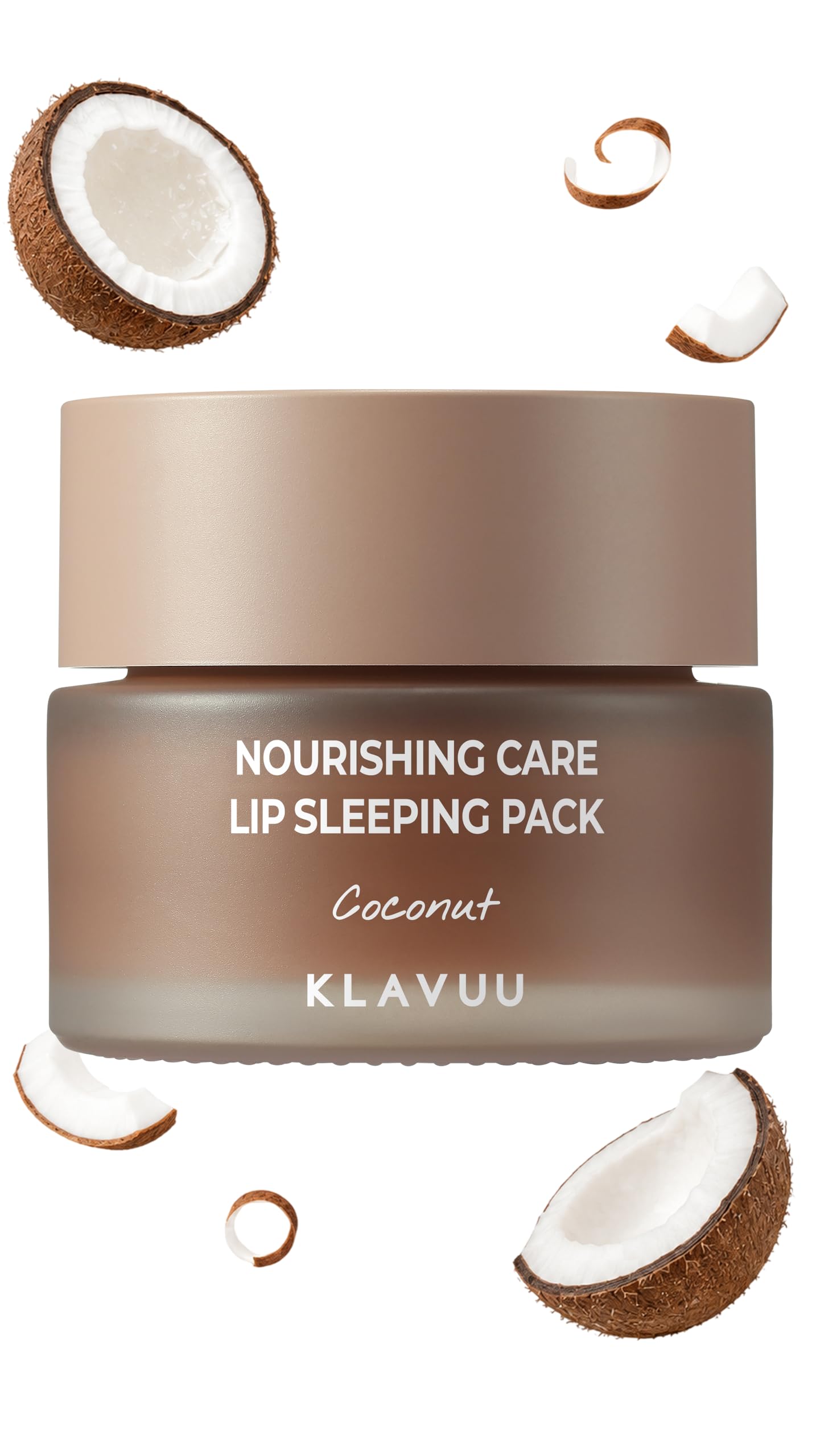 Klavuu Lip Mask Overnight (0.7oz) - Lip Moisturizer & Treatment for Very Dry, Lip Sleeping Mask, Chapped Lips, Korean Deep Hydrating Lip Balm with Coconut, Gentle Exfoliating