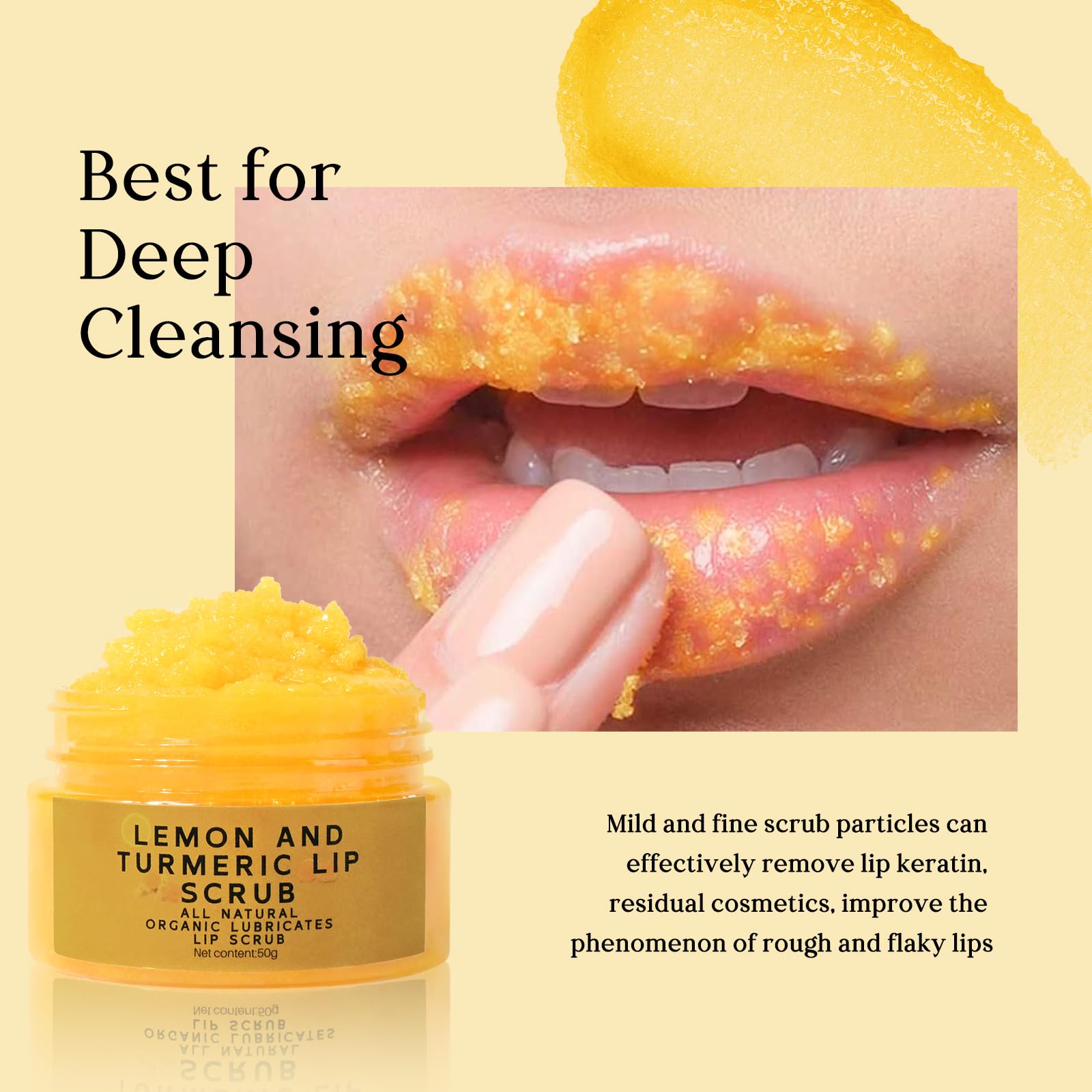 Freeorr Turmeric Lip Treatment Kit for Dark Lips, Lip Scrub&Lip Balm for Smokers, Lip Exfoliator Scrub for Hydration Chapped and Cracked Peel Lips