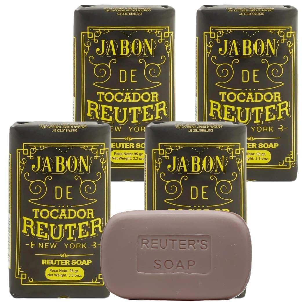 Lanman & Kemp Reuter Soap Bar - Jabon De Tocador Reuter 3.3 Oz (Pack of 4)