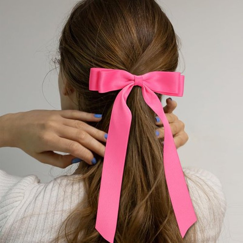 Mimorou 20 Pcs Silky Satin Hair Bows Bulk Hair Clip Hair Ribbon Ponytail Holder Accessories Slides Metal Clips French Hair Barrettes Bow Knot Hair Bow with Long Tails Hair Pins for Women