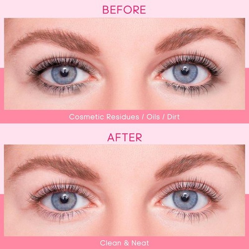 Buqikma Lash Cleaning Kit - Lash Shampoo Kit Eyelash Extension Cleanser for Extensions 60ML with Rechargeable Handheld Lash Fan Dryer Mascara Brush Rinse Bottle Makeup Cleansing Foam for Lash Care