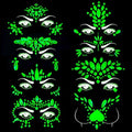 Meredmore 8Sets Glow in the Dark Face Gems Jewels Rave Noctilucent blacklight UV Body Stickers Luminous tattoos mermaid accessories pasties makeup for Women Halloween Festival