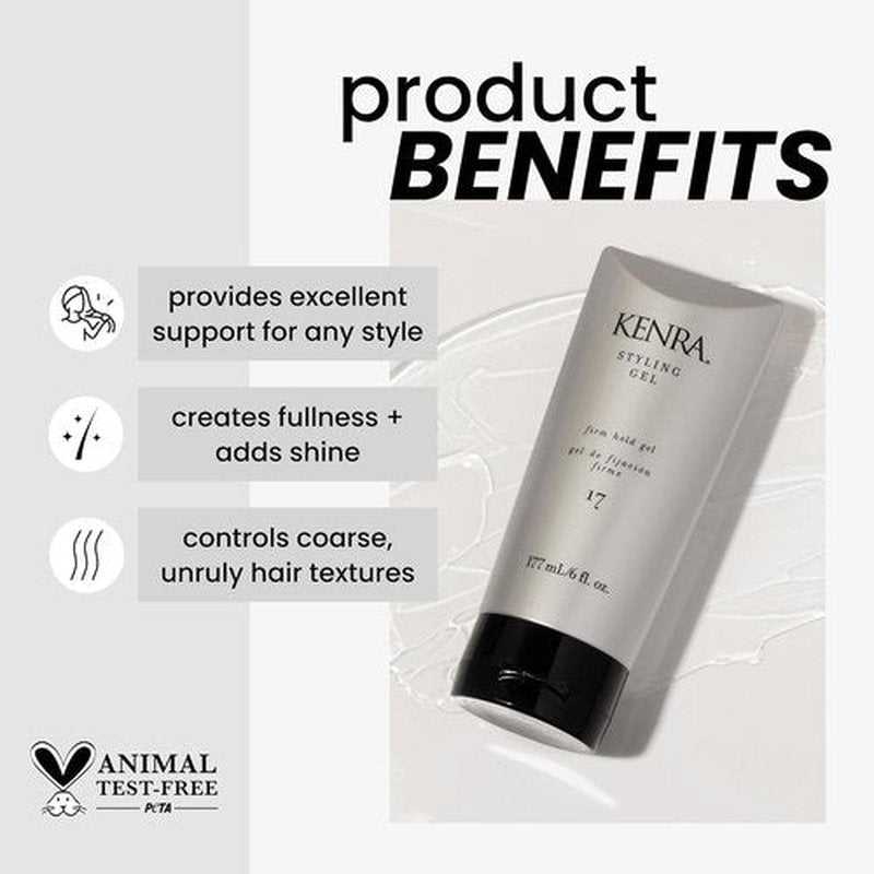 Kenra Styling Gel 17 - High Hold Hair Gel for Fullness & Shine | Alcohol-Free, Non-Flaking | Medium to Coarse Hair