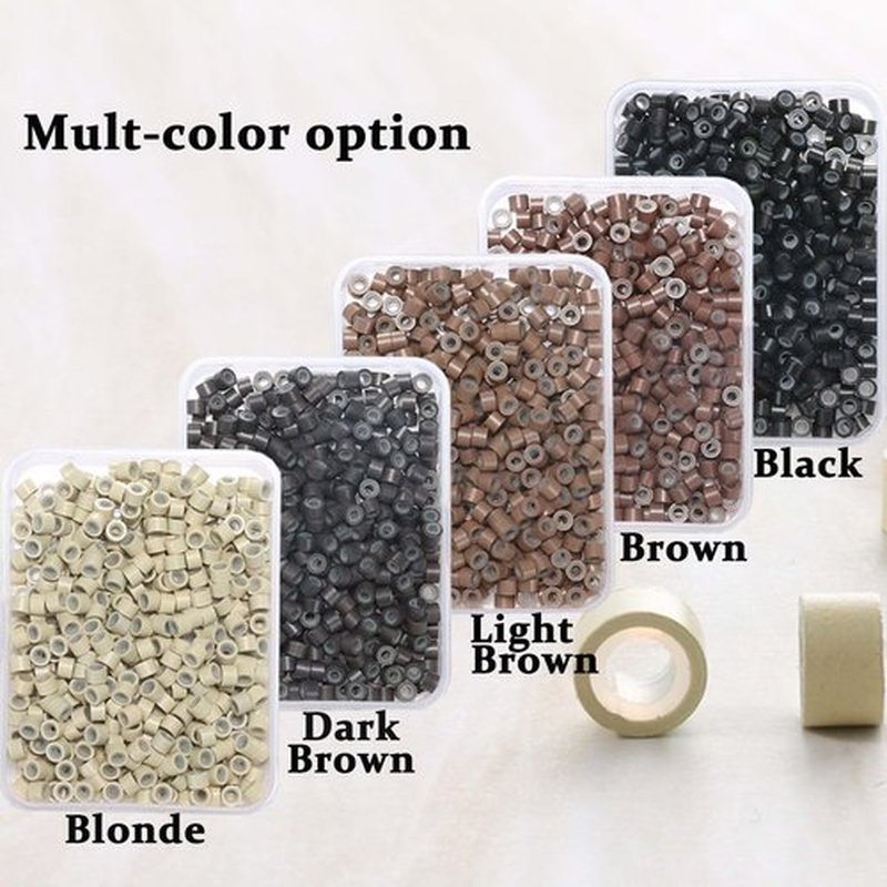 GOTDYA 2500pcs 4mm Hair Tinsel Extentions Beads, Silicone Lined Micro Rings Links,Hair Fairy Beads for Hair Extensions,Multi-colored