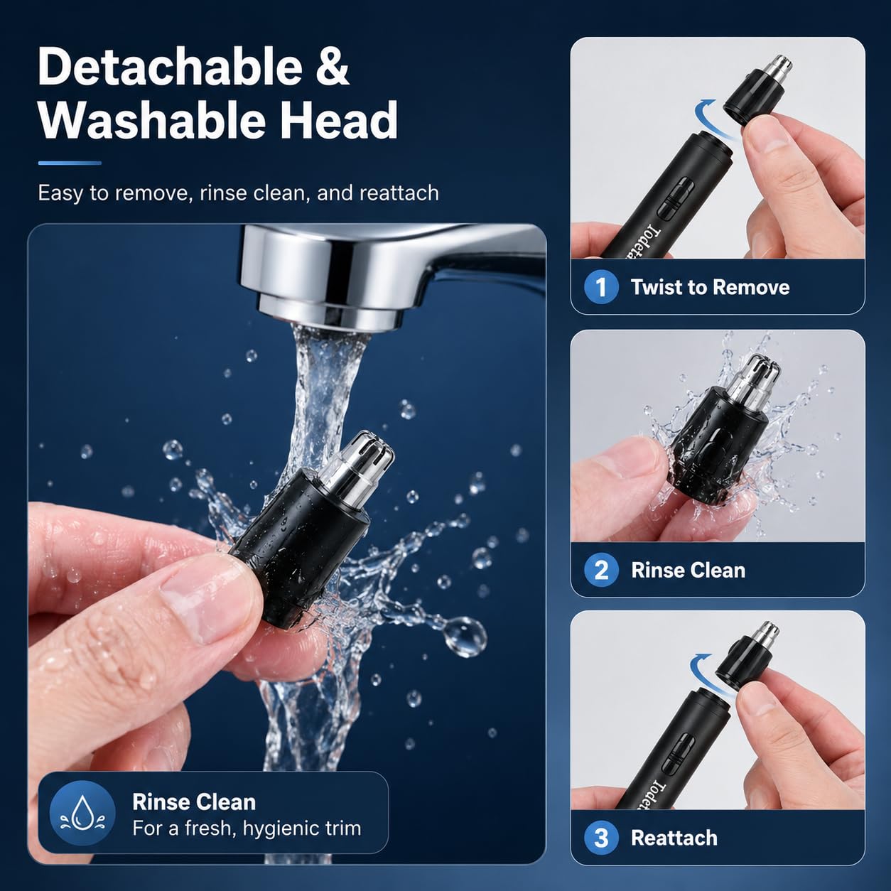 Todetana 2 Pack Nose Hair Trimmer, USB Rechargeable Ear & Nose Trimmer