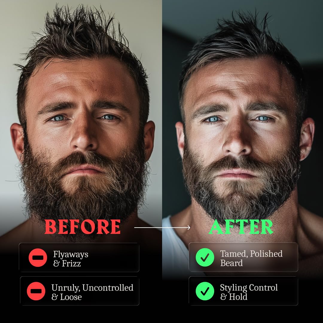 Striking Viking Beard Balm for Men -2 Oz (1 Pack), Blue Ocean - Leave in Beard Conditioner - Styling Balm Made with Naturally Derived Beard Butter, Argan & Jojoba Oils