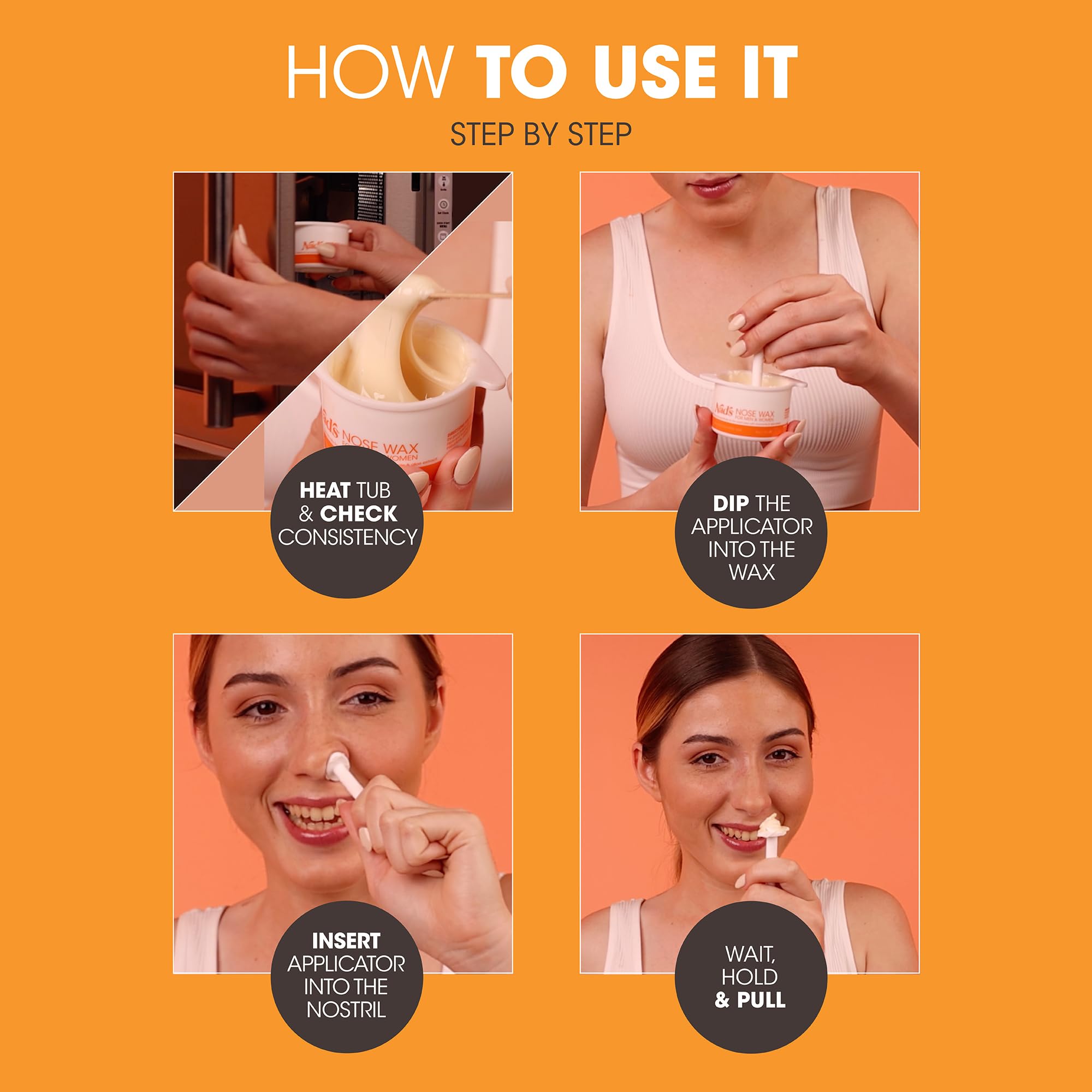 Nad's Nose Wax Kit for Men & Women - Waxing Kit for Quick & Easy Nose Hair Removal,(Pack of 3)