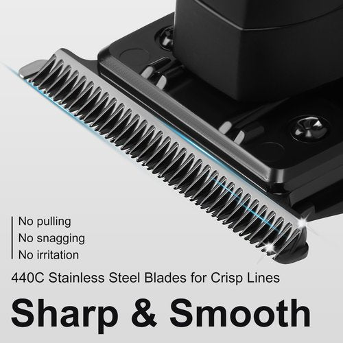 KEMEI 2299 Hair Trimmer for Men, Zero Gapped T-Blade Clippers for Edging & Lining, Cordless Barber Liners with Extra Replacement Blade, USB Rechargeable Grooming Kit for Beard & Dry Shaving (Black)