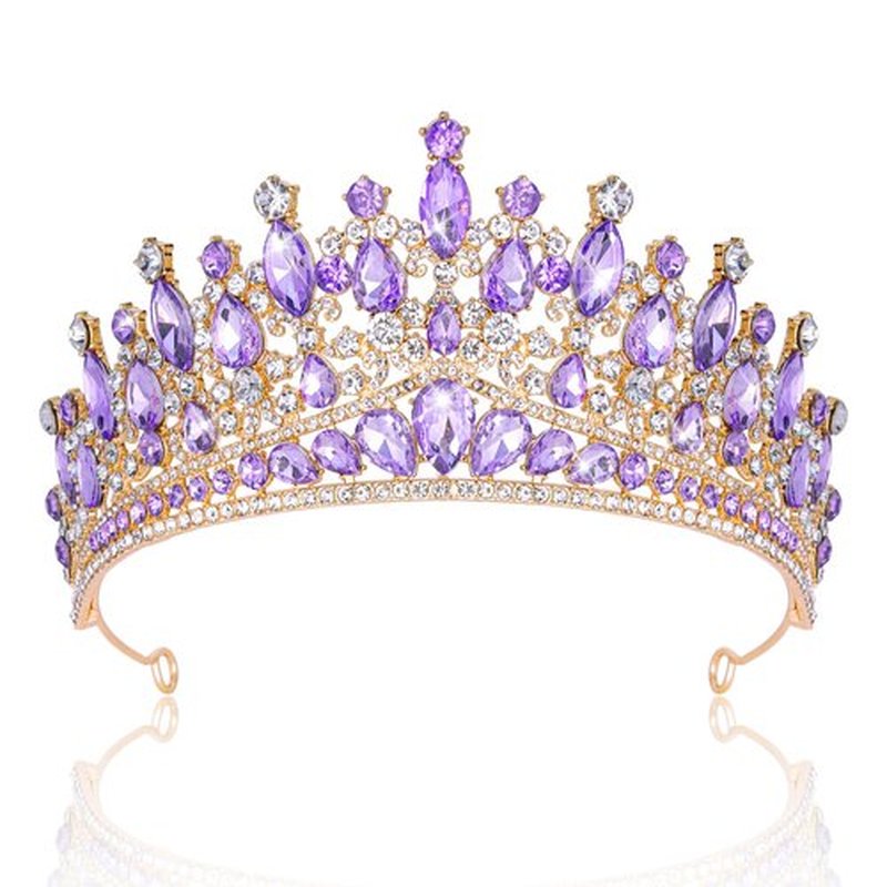 CAVETEE Birthday Crowns for Girls, Purple Tiaras and Crowns for Women and Girls Princess Crown and Tiara for Birthday Queen Parties Pageant Prom