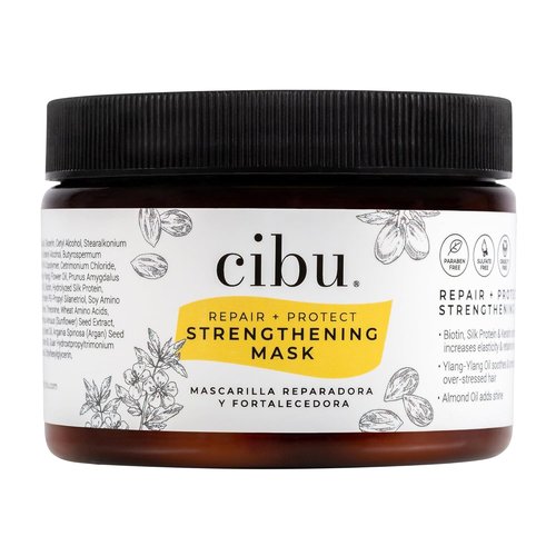 CIBU Repair Strengthening Mask - Hydrating Keratin & Almond Moisture for Damaged Hair - 12oz