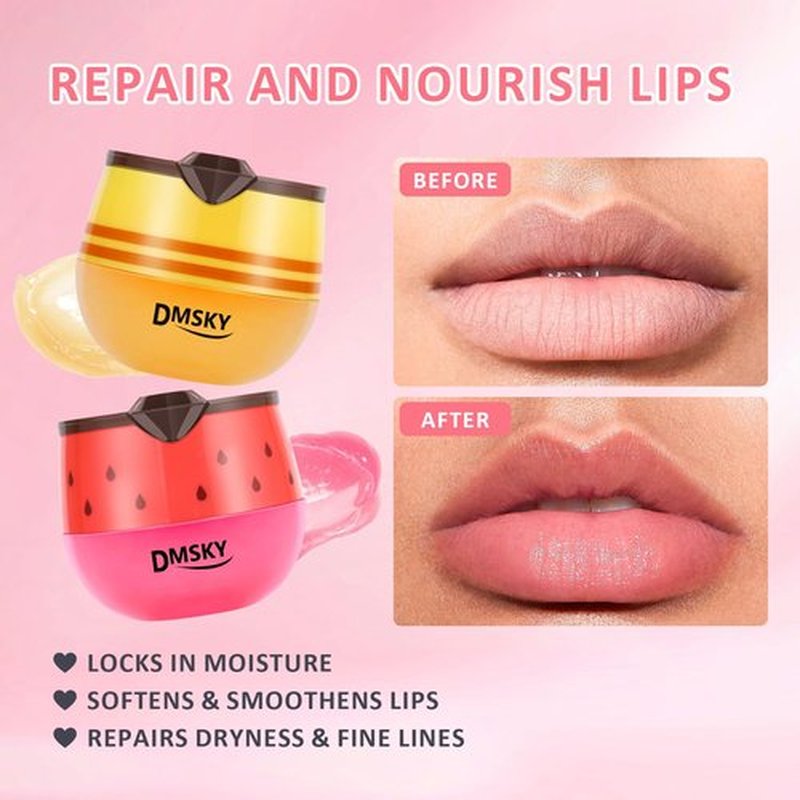 DMSKY 6 PCS Bee Lip Balm Lip Mask Honey Pot,Valentines Day Gifts,Propolis Lip Mask Overnight Moisturizing Lip Balm with Stick,Sleeping Lip Mask Prevention Dry & Cracked,Galentines Day Party Favors