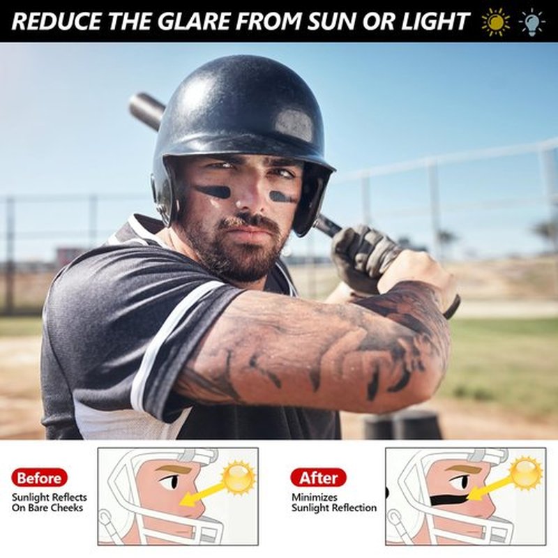 Dmsky 10 Packs Eye Black Sports Stick for Football, Baseball, Softball-Anti-Glare Face Body Paint Stick Kit,Water-Proof Eye Sports Paint Sticks,Eyeblack Painting Kit for Athletes & Fans