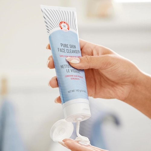 First Aid Beauty - Pure Skin Face Cleanser | Gentle Makeup Remover for Sensitive Skin, 11 oz