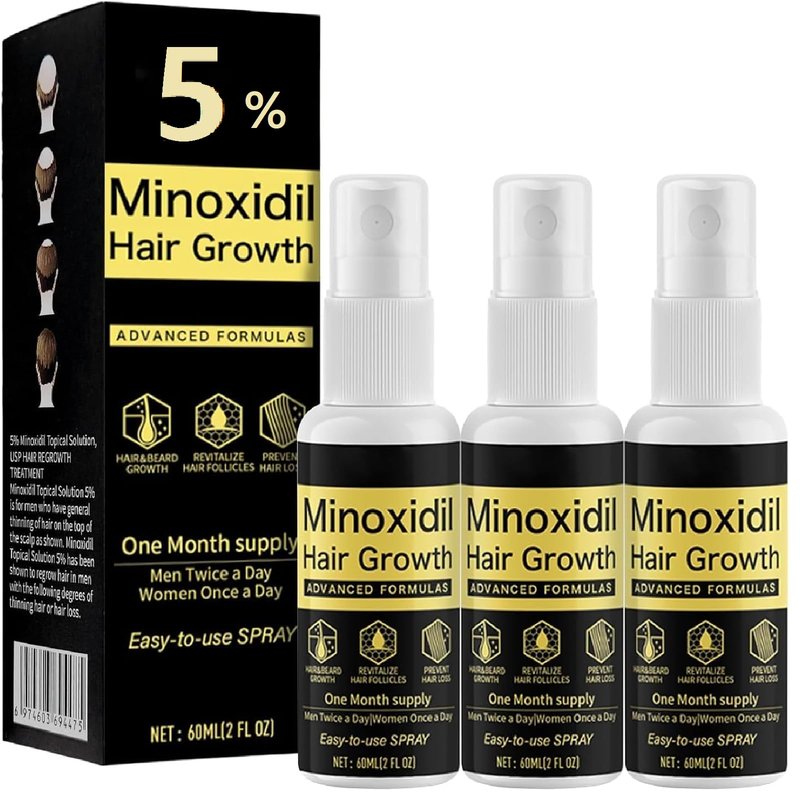 Xinweini Minoxidil for Men Beard Growth Kit, Minoxidil for Women Hair Growth Kit, Hair Loss Treatments for Women Hair Regrowth Treatment, Minoxidil 5%,3 pack