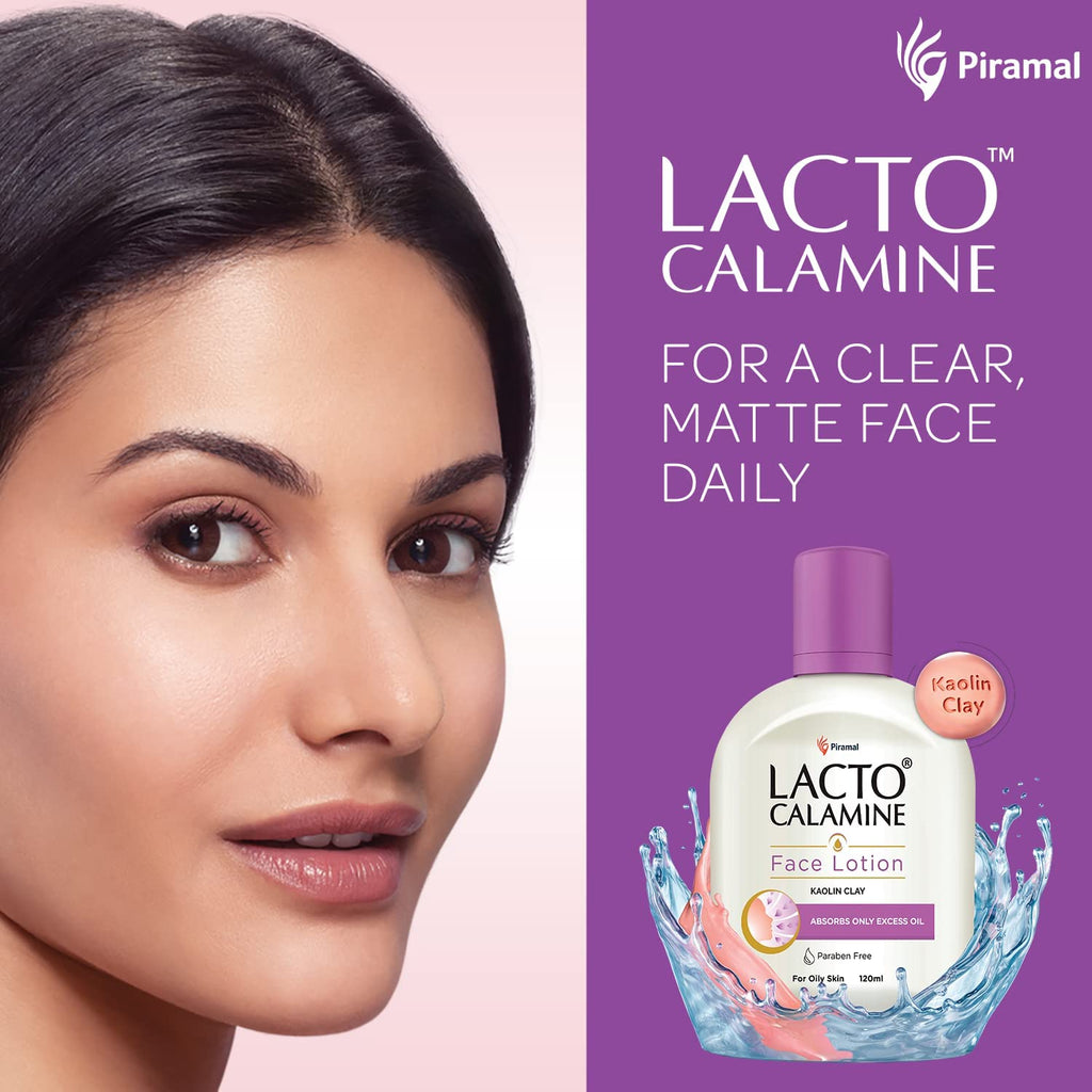 Lacto Calamine Face Moisturizing Lotion for Combination to Normal Skin | Excess Oil Absorbing & Pore Refining Moisturizer, Advanced Ceramides Complex | 4.06 Fl Oz (120ml)