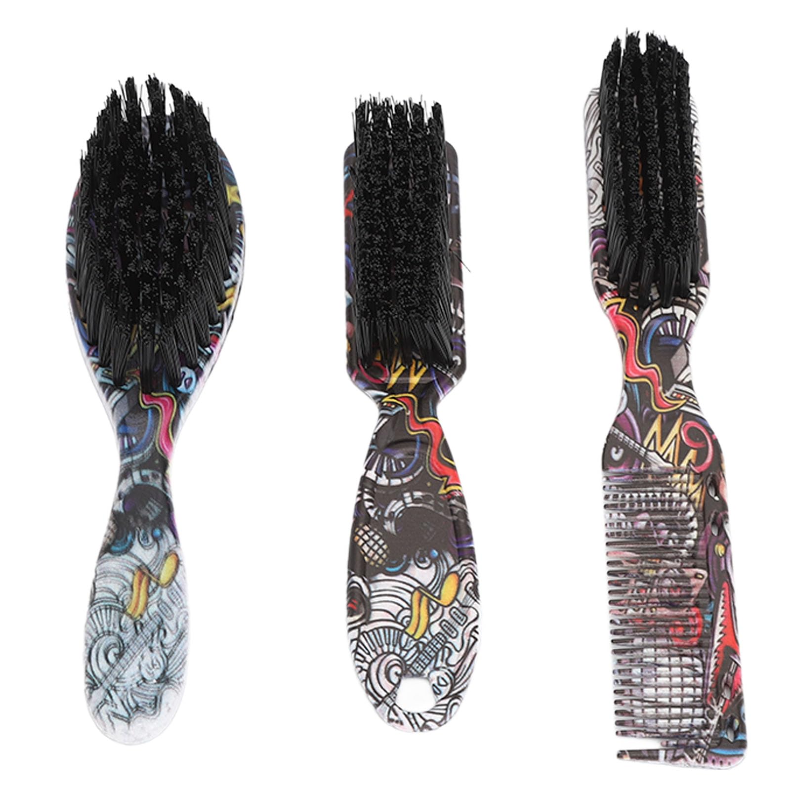 3pcs Men Beard Brush Set 2 in 1 Beard Comb Brush Oil Head Combing Portable Hair Styling Tool