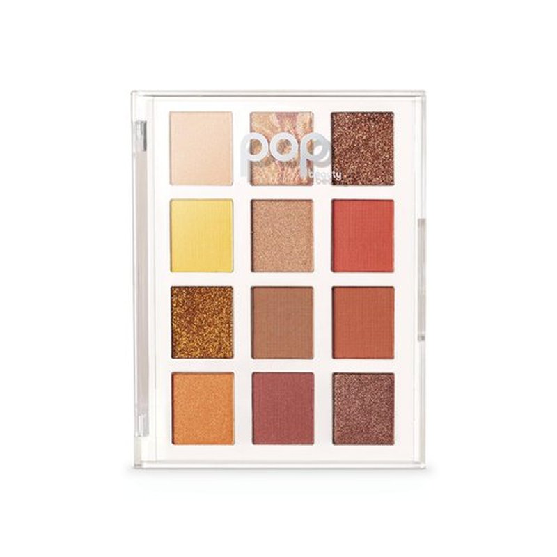 POP Beauty LIGHTSHOW Palette - Fire Fit | 12 Richly-Pigmented Eyeshadows in Matte, Metallic, Satin & Glitter Finishes
