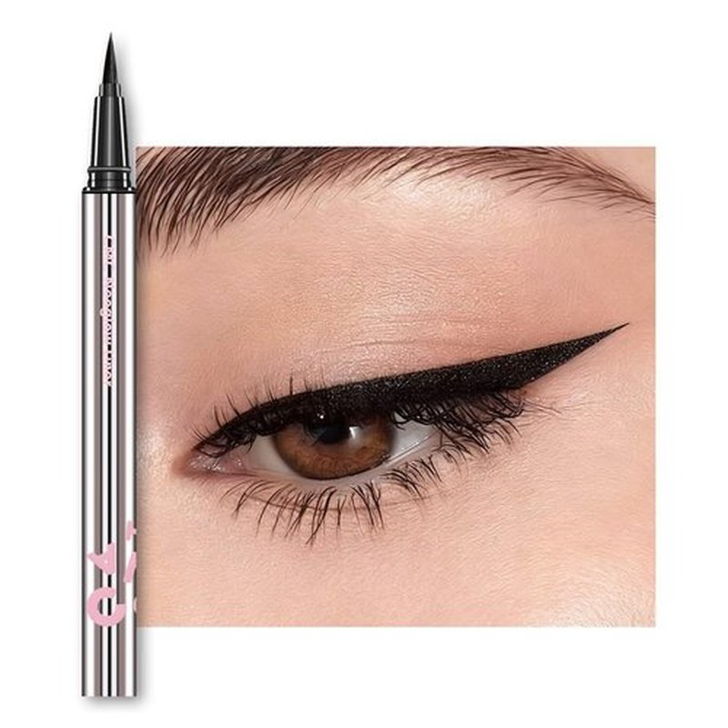 CHARMACY Liquid Eyeliner - Waterproof Intense Black Pen with Ultra Fine Tip | Smudge Proof & Easy Application, 0.6ml