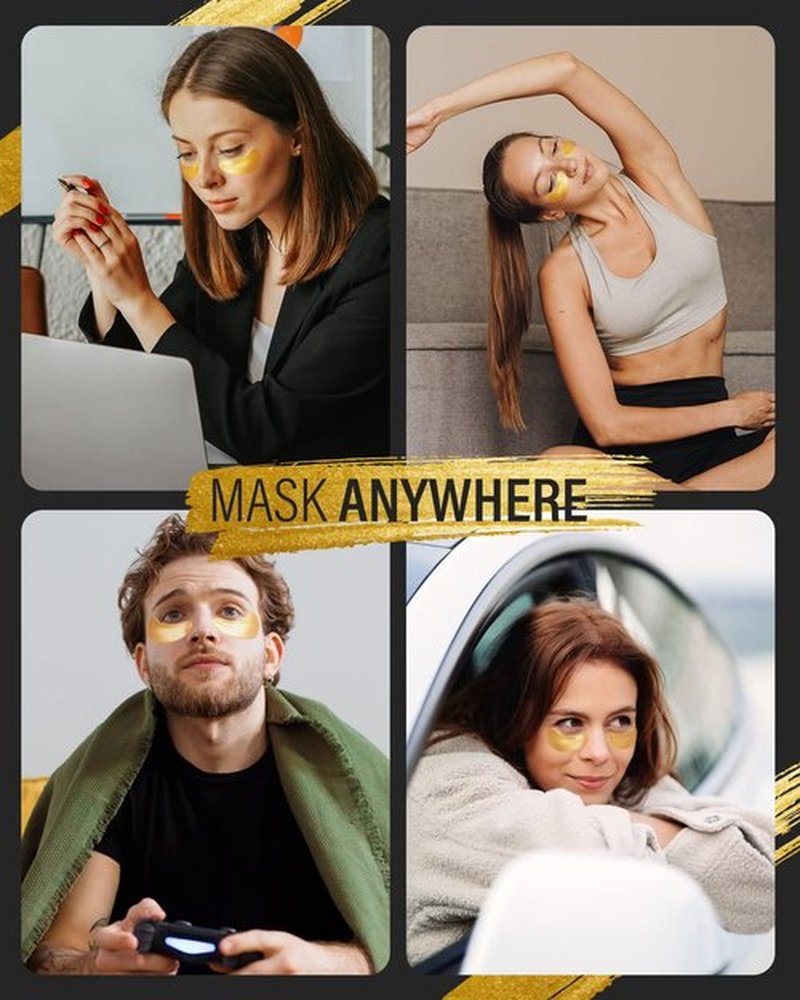 Maskiss 24k Gold Under Eye Patches (20 Pairs), eye mask, Collagen Skin Care Products, Eye Patches for Puffy Eyes, eye masks for dark circles and puffiness