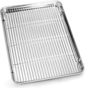 Skiennix Cookie Sheet and Cooling Rack Set - 16-Inch Stainless Steel Bakeware, Non-Toxic & Easy Clean