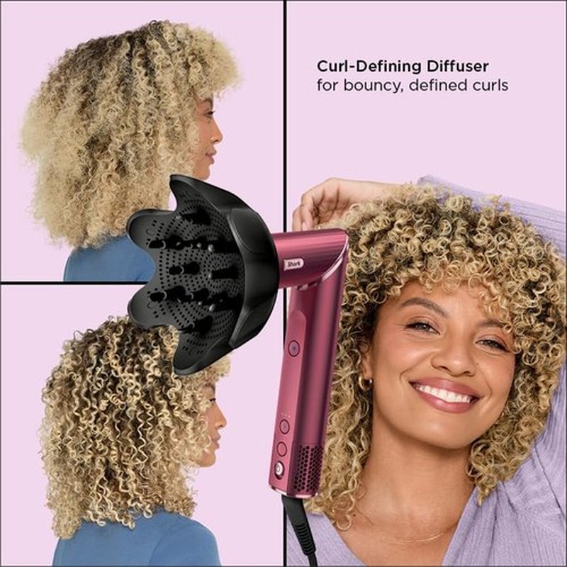 Shark FlexStyle Air Styling System - Powerful Hair Dryer Brush & Multi-Styler with Auto-Wrap Curlers | Black Cherry