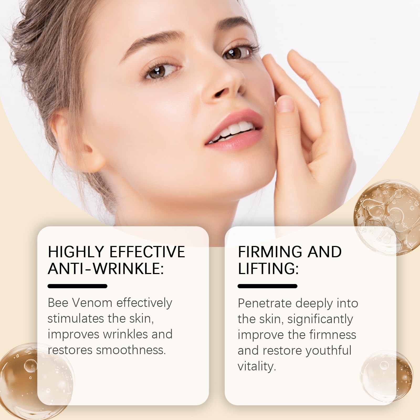 Yaper Botox Bee Venom Skin Cream,Wrinkle Removal Face Anti-Aging for All Skin Type Moisturiser Firming Cream. (1)